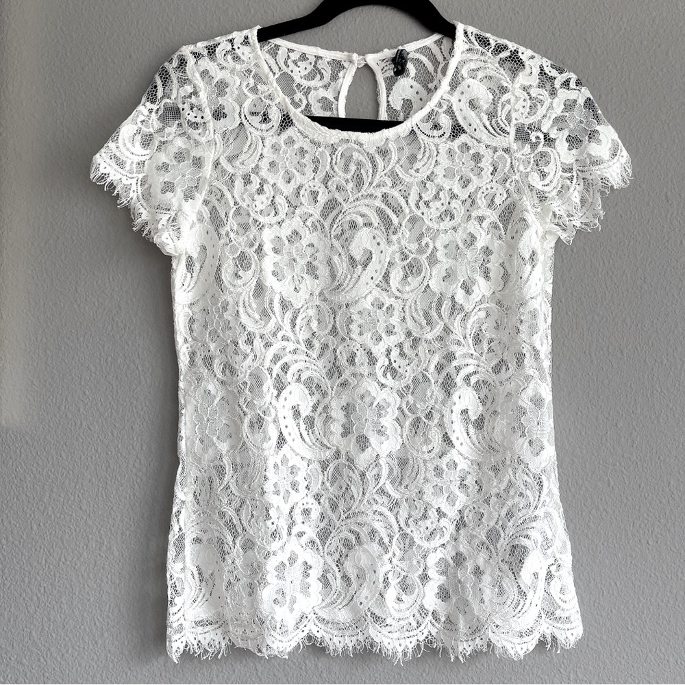 Marciano White Lace Top